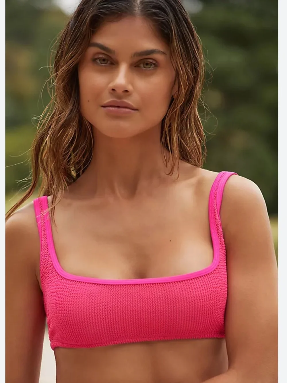 Good American Pink Glow Always Fits Scoop Bikini Top L/XL